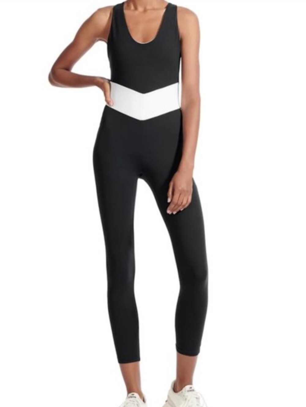 New Balance x Staud Scoop Neck Jumpsuit One Piece Colorblock Black White Size L